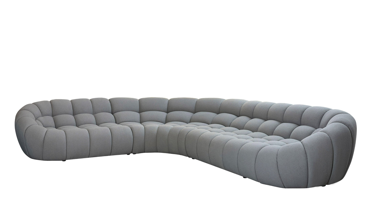 Divani Casa Yolonda Modern Light Grey Curved Sectional Sofa
