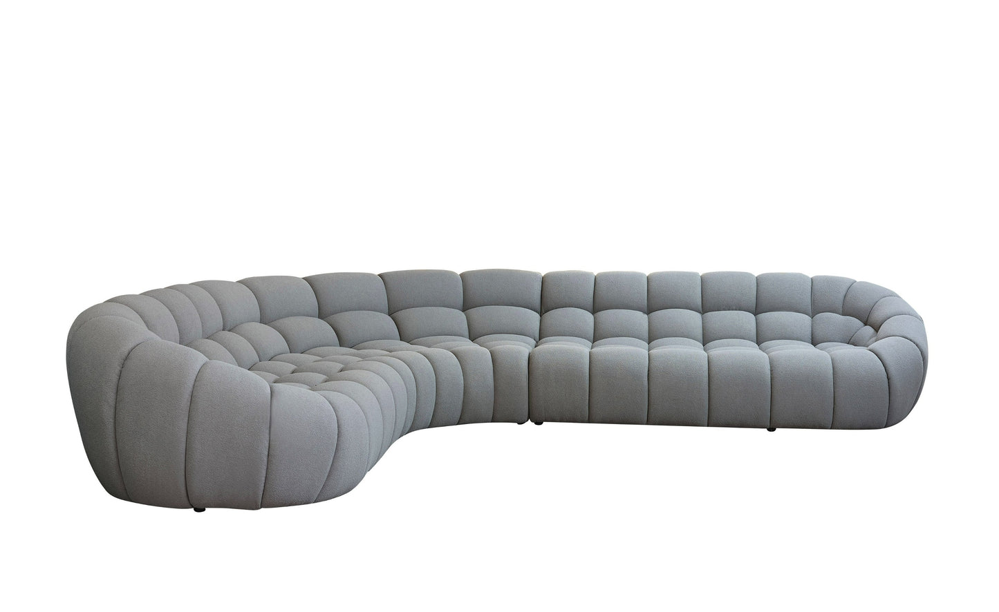Divani Casa Yolonda Modern Light Grey Curved Sectional Sofa