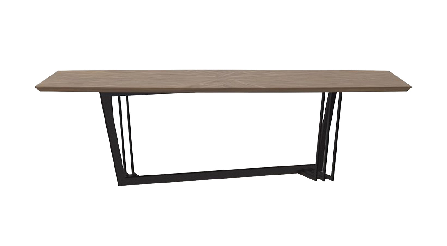 Modrest Gilroy Modern Walnut and Black Dining Table