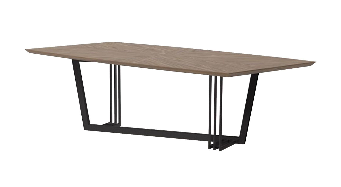 Modrest Gilroy Modern Walnut and Black Dining Table