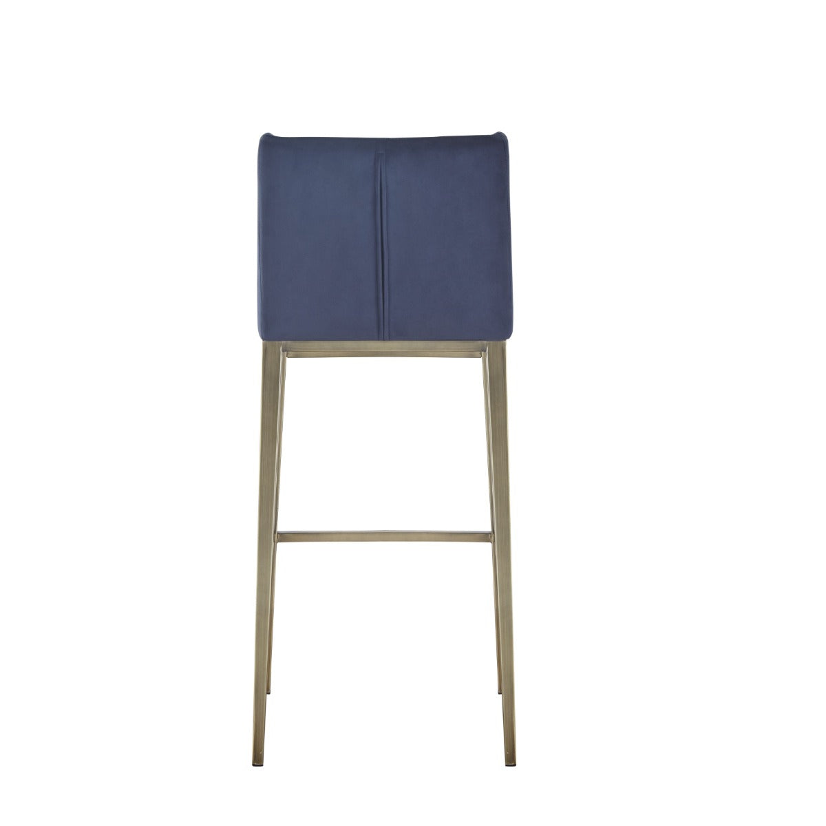 Modrest Mimi Contemporary Blue Velvet Brass Counter Stool Set of 2
