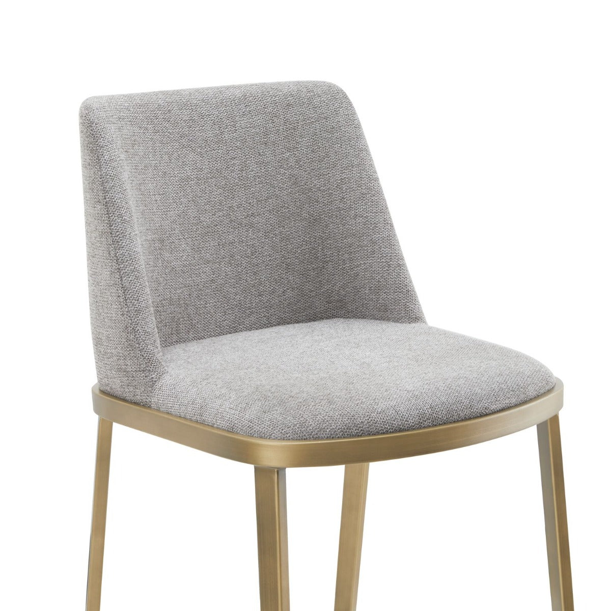 Modrest Brent- Contemporary Light Grey Fabric Brass Counter Stool