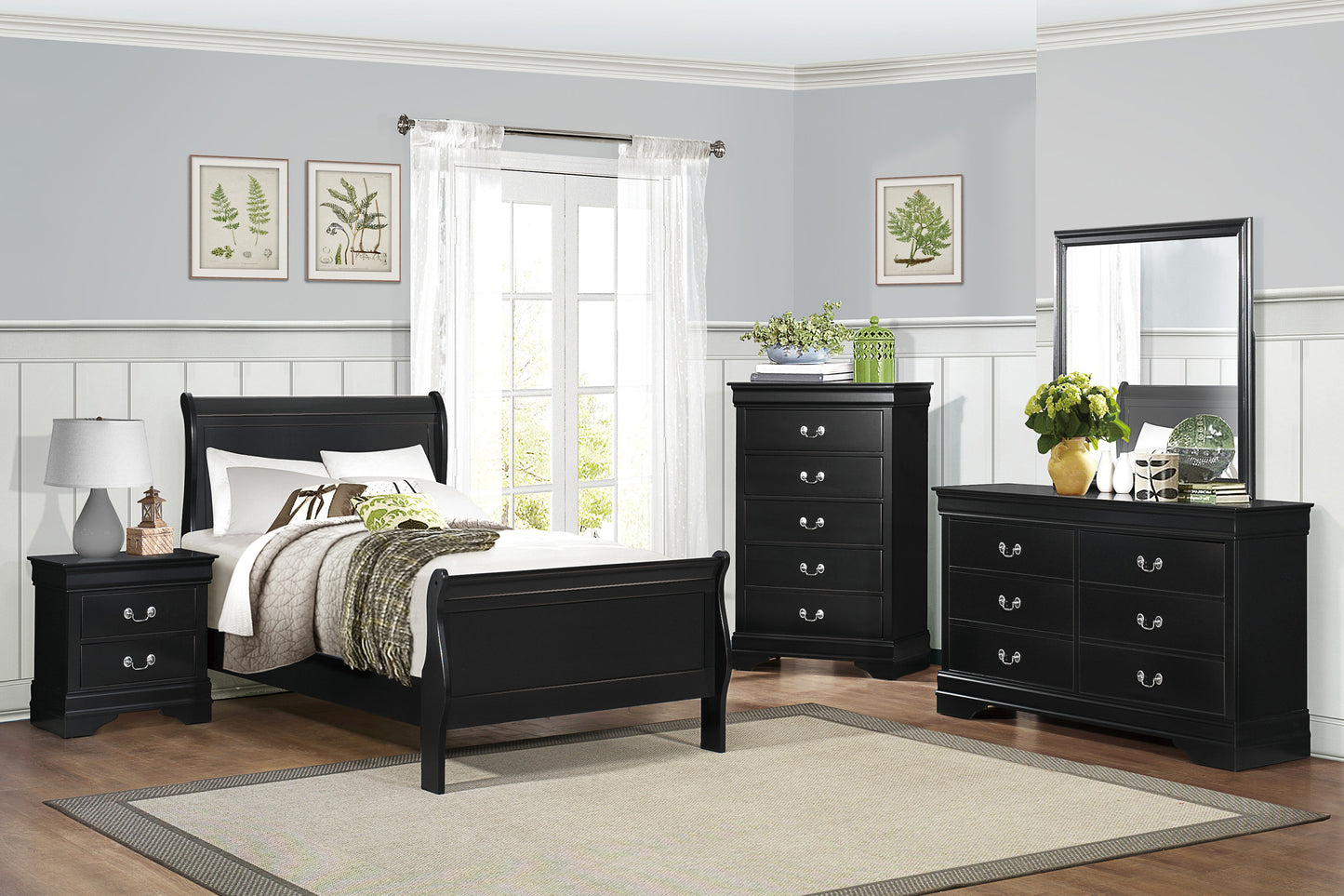 Homelegance Nightstand Mayville Black 2147BK-4