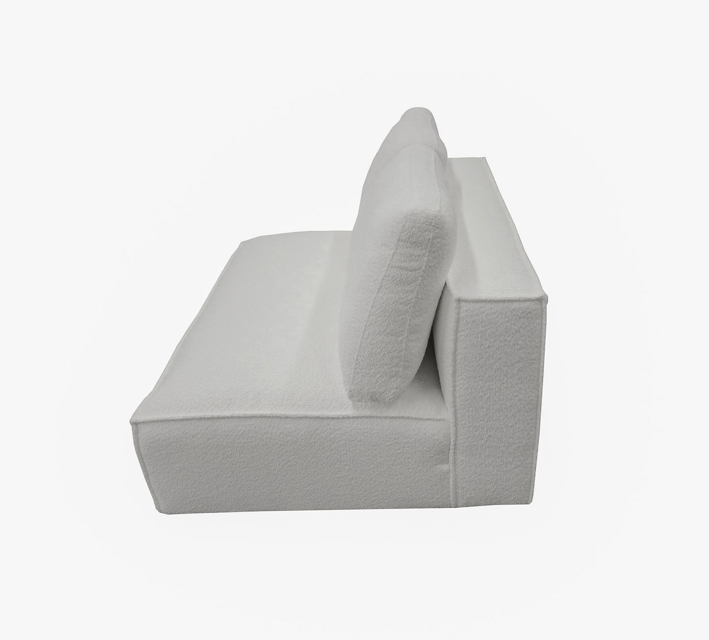 Divani Casa Lulu Modern White Fabric Modular Sectional Sofa w/ Right Facing Chaise