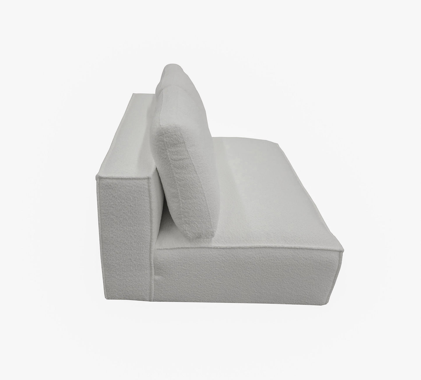 Divani Casa Lulu Modern White Fabric Modular Sectional Sofa w/ Left Facing Chaise