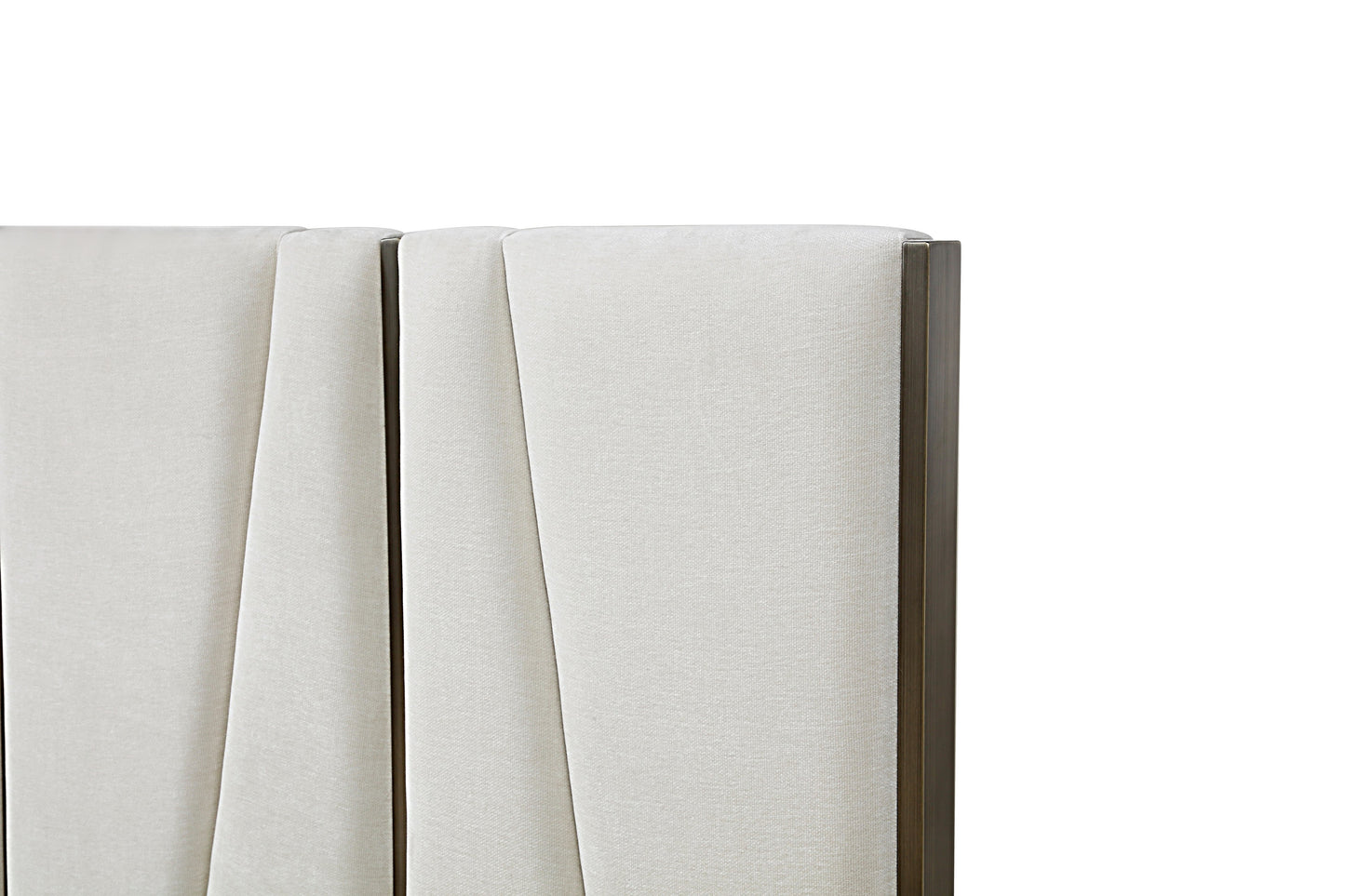 Modrest Nixa Modern Beige Velvet Brushed Bronze Bed-eastern