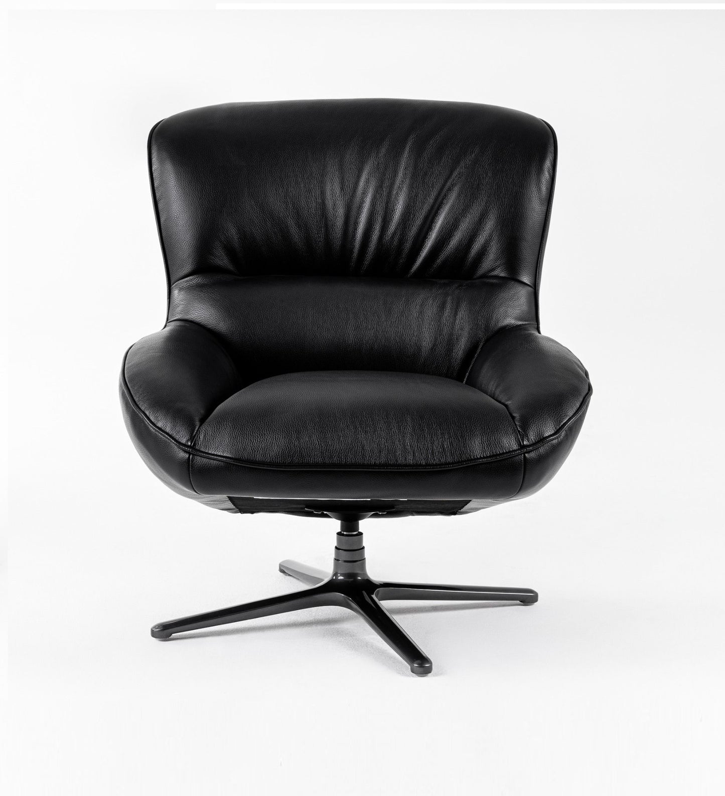 Modrest Theo Modern Black Leather Accent Chair