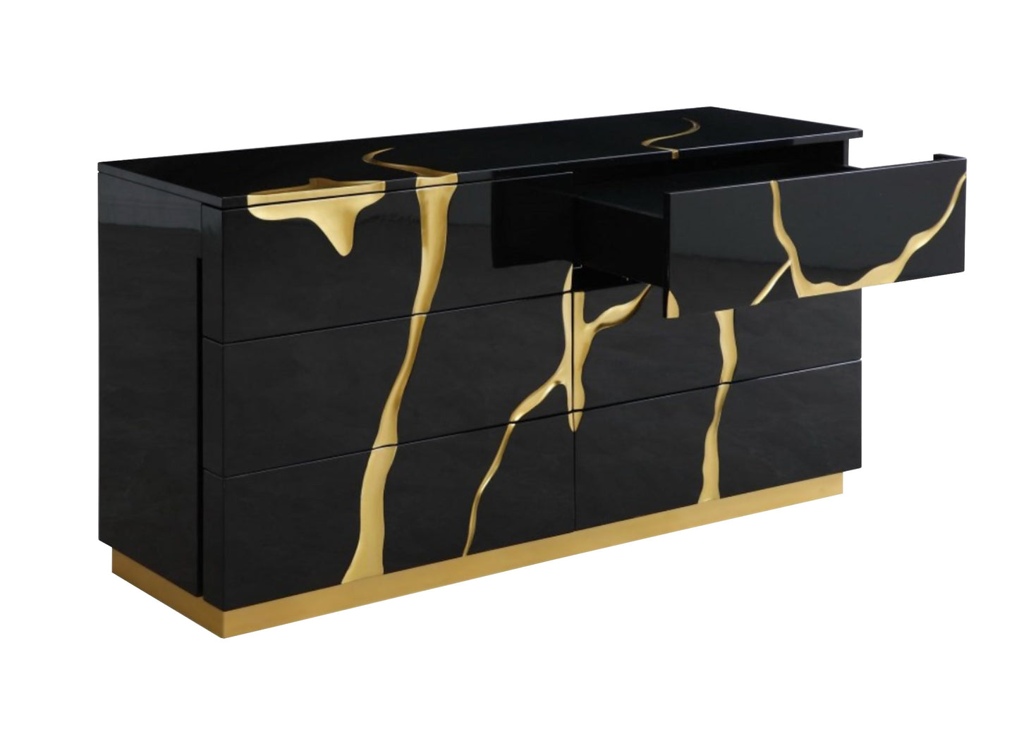 Modrest Aspen Modern Black and Gold Dresser