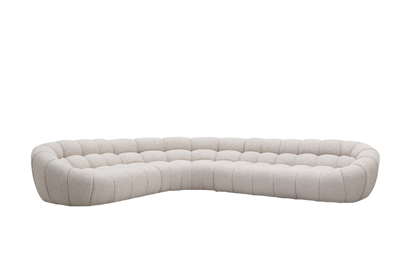 Divani Casa Yolonda Modern Beige Curved Sectional Sofa