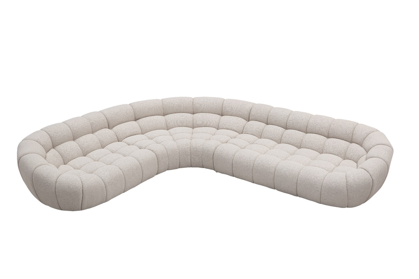 Divani Casa Yolonda Modern Beige Curved Sectional Sofa