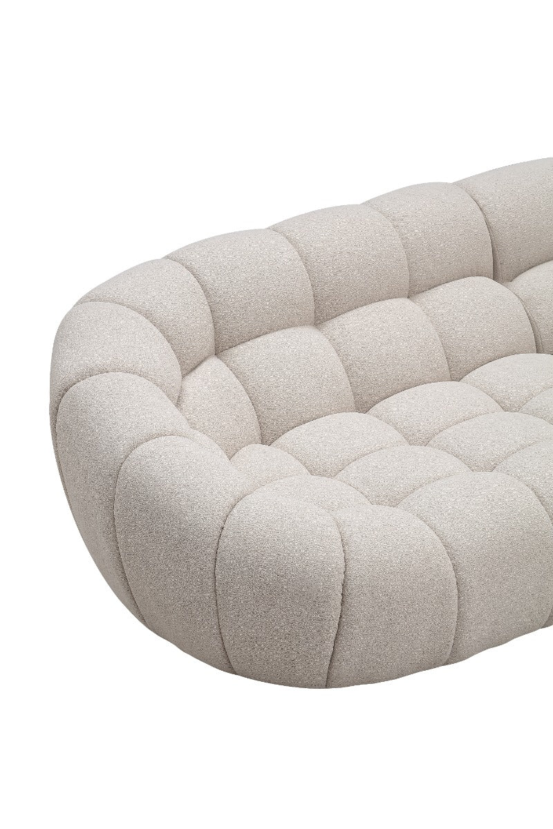 Divani Casa Yolonda Modern Beige Curved Sectional Sofa