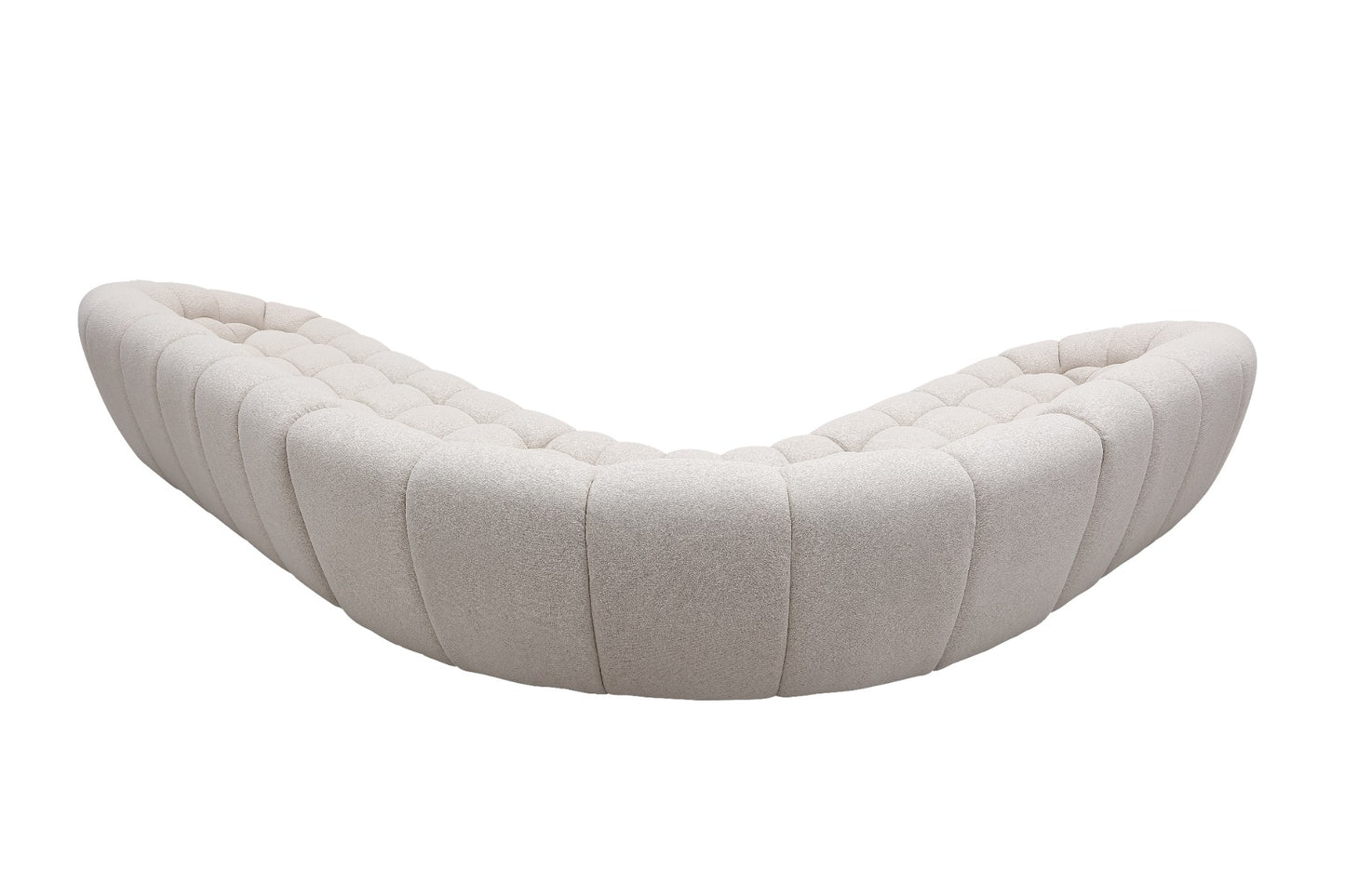Divani Casa Yolonda Modern Beige Curved Sectional Sofa