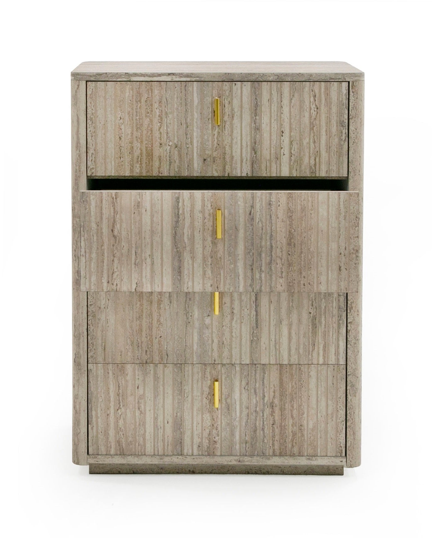 Nova Domus Roma Modern Faux Travertine Gold Chest