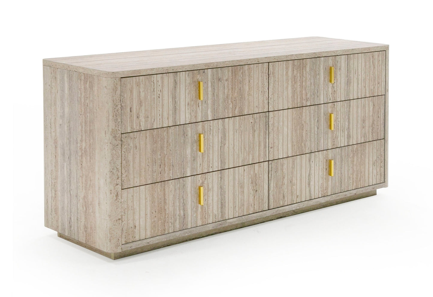 Nova Domus Roma Modern Faux Travertine Gold Dresser