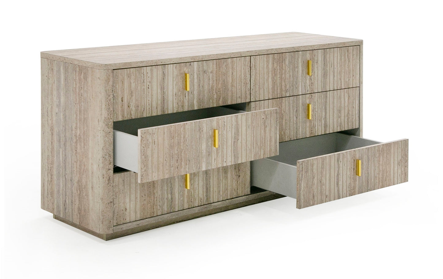 Nova Domus Roma Modern Faux Travertine Gold Dresser