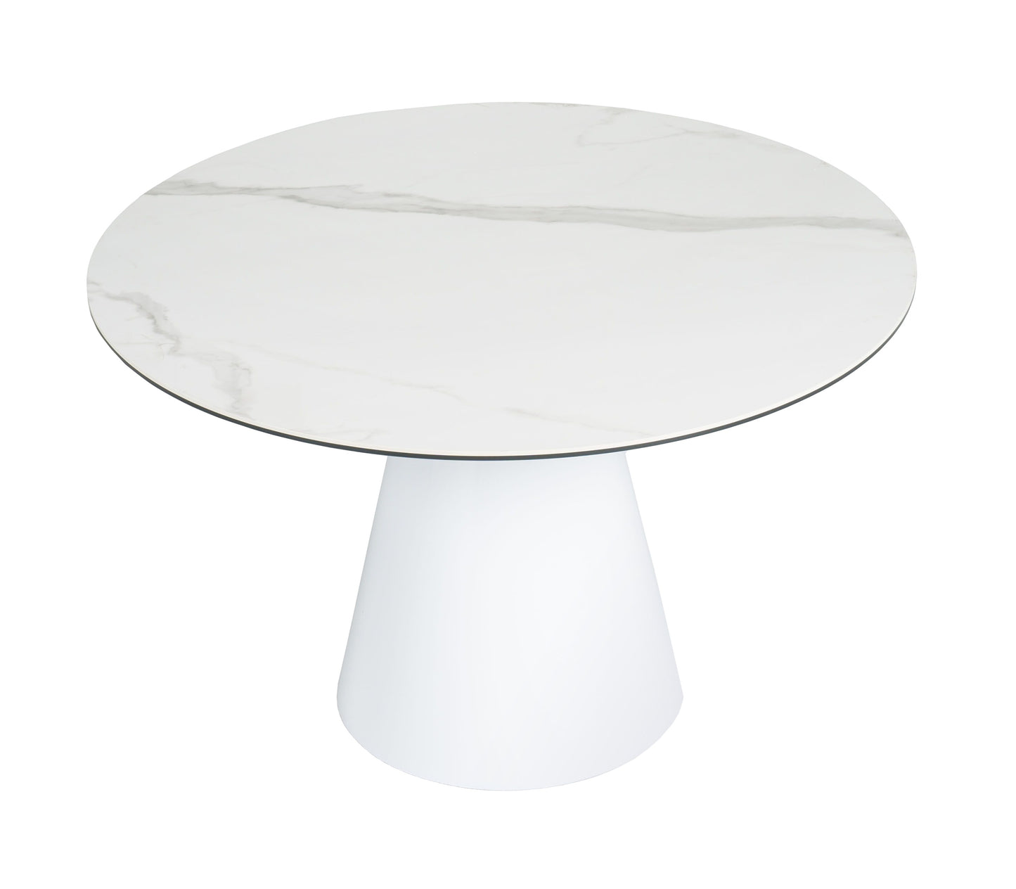 Modrest Edith Modern Round White Ceramic Dining Table