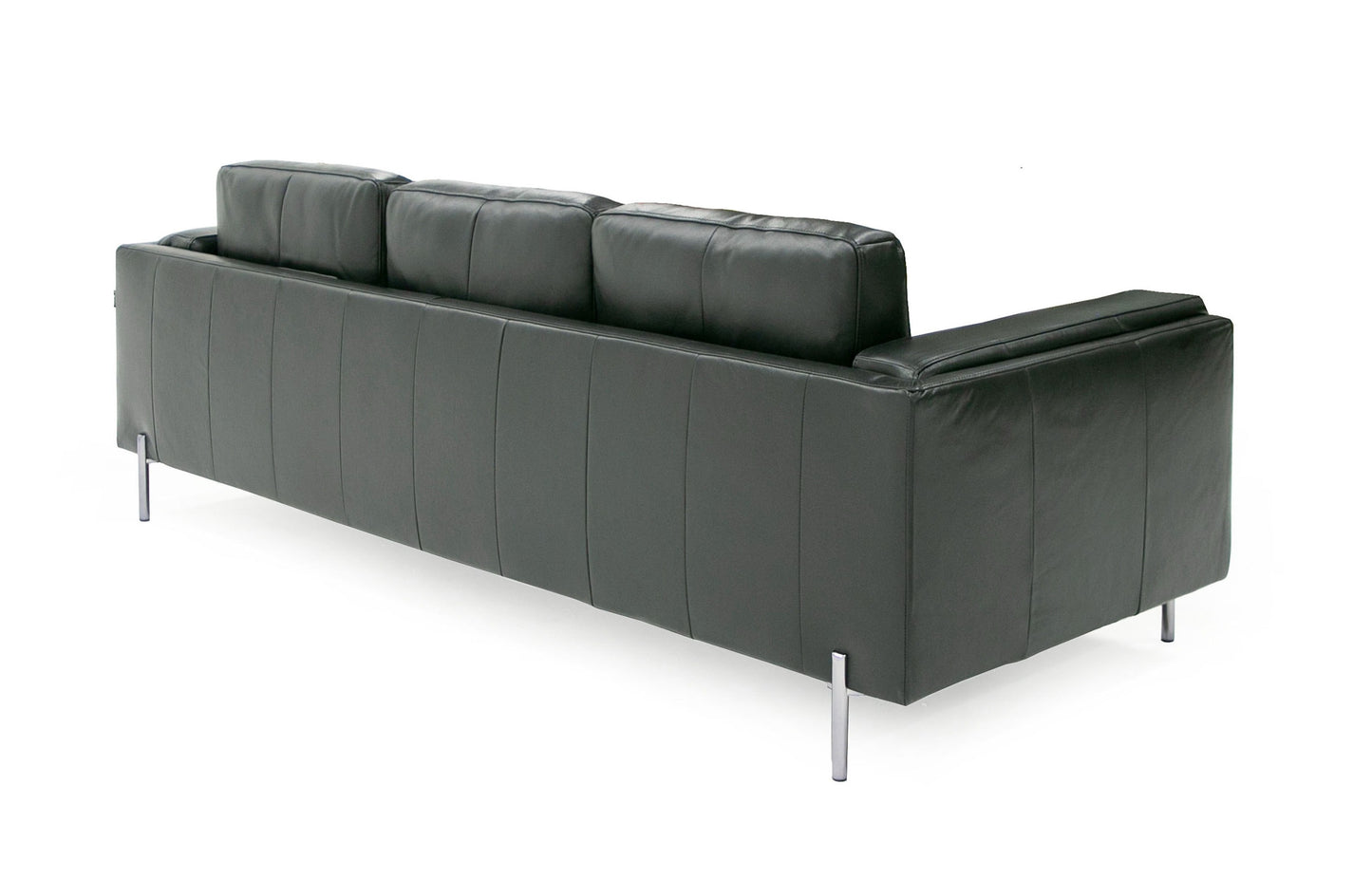 Divani Casa Schmidt Modern Black Leather Sofa