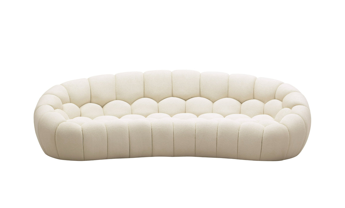 Divani Casa Yolonda Modern Curved Off-White Fabric Sofa Set