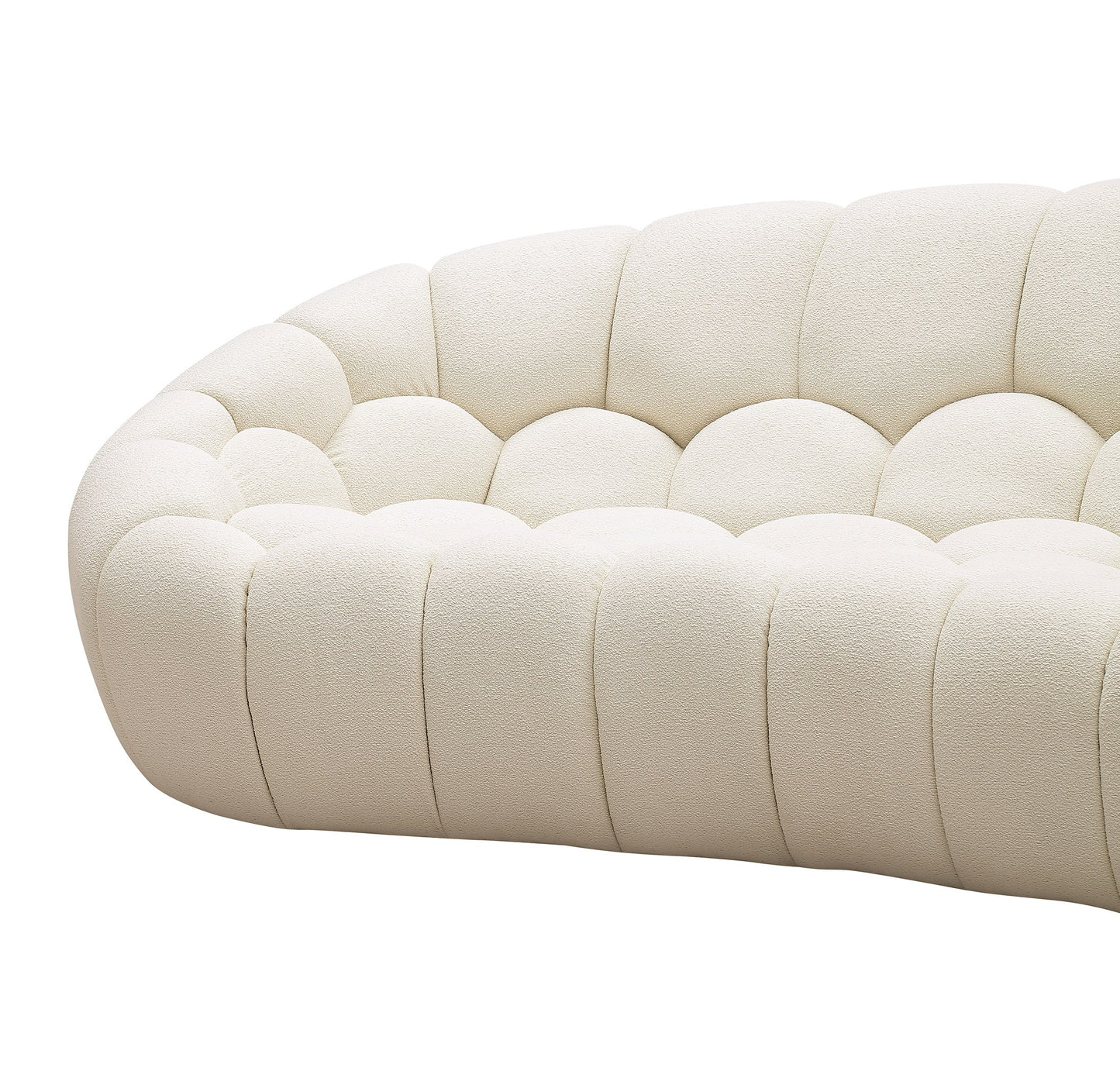 Divani Casa Yolonda Modern Curved Off-White Fabric Sofa