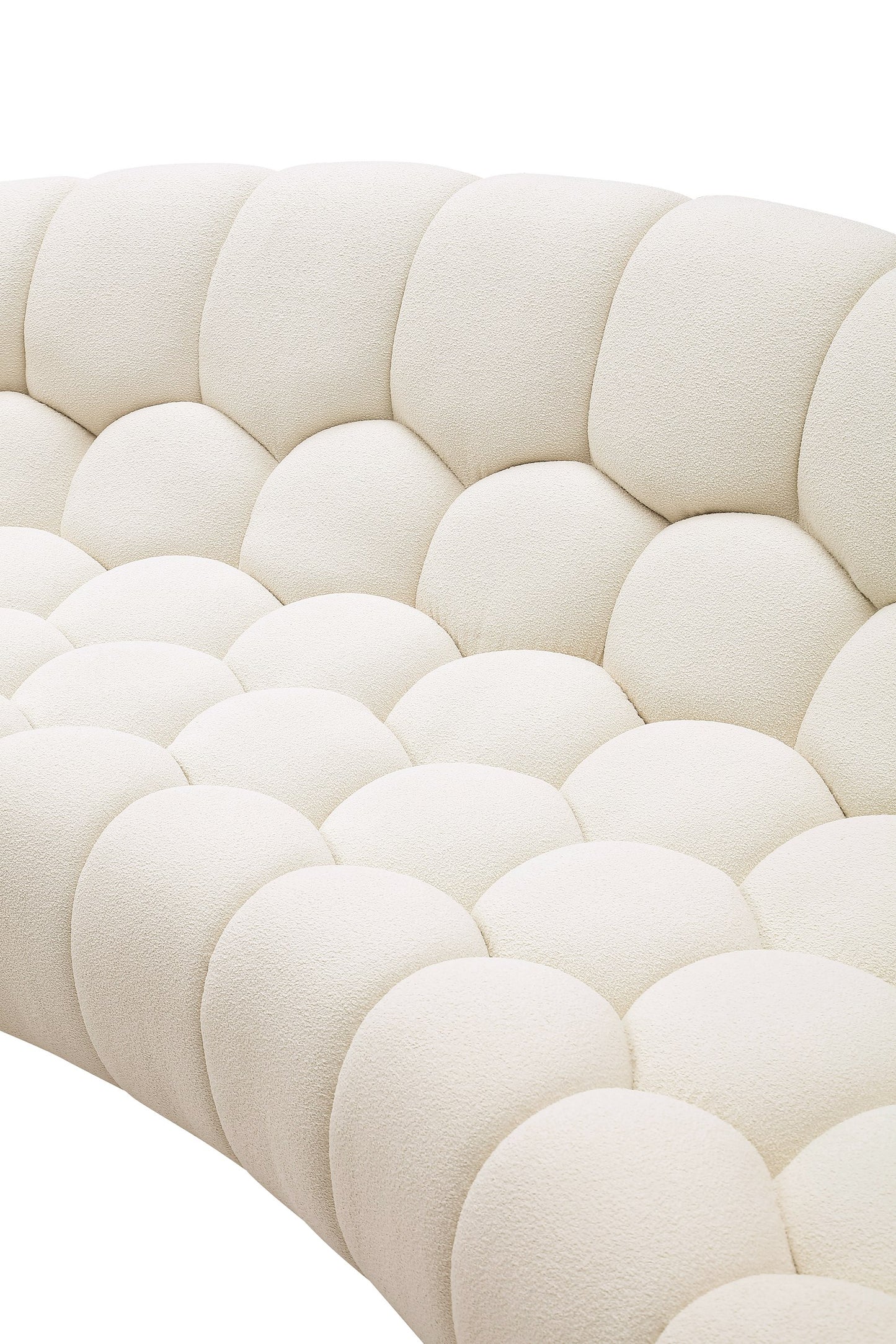 Divani Casa Yolonda Modern Curved Off-White Fabric Sofa
