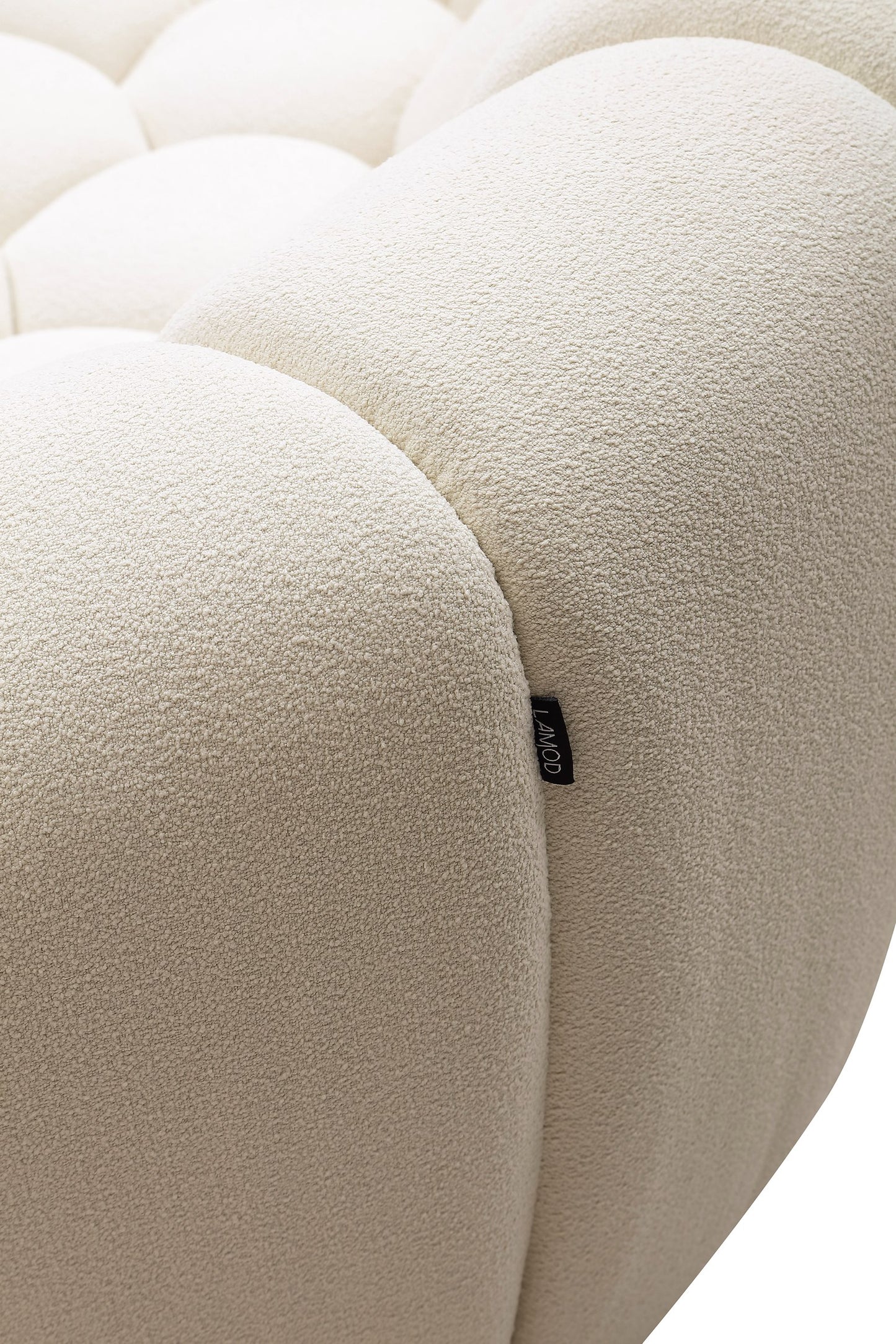 Divani Casa Yolonda Modern Curved Off-White Fabric Sofa