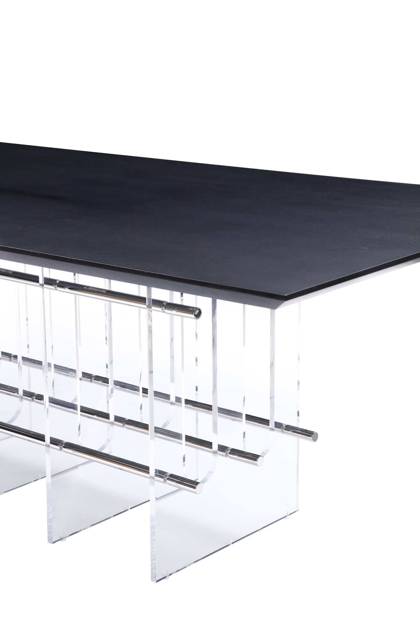 Modrest Inverness Contemporary Black Oak Acrylic Dining Table