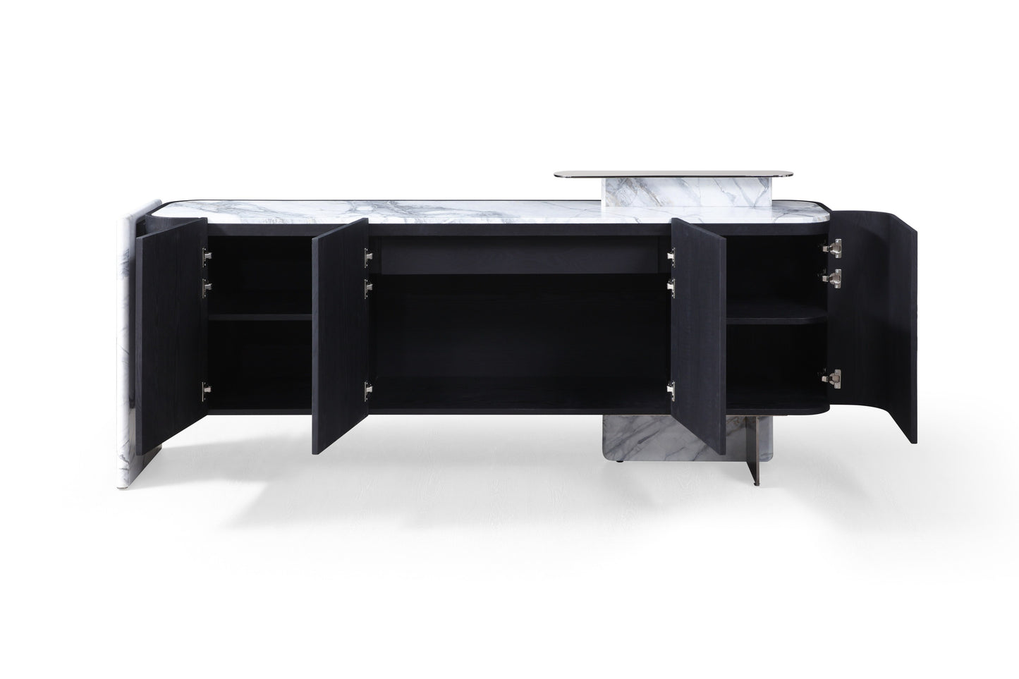 Modrest Broxburn Modern Black Oak Faux Marble Buffet