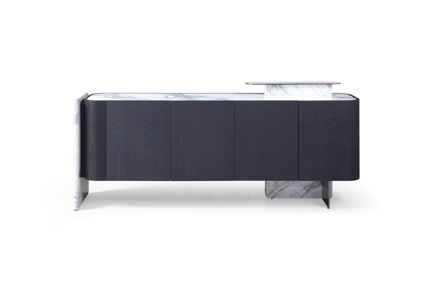 Modrest Broxburn Modern Black Oak Faux Marble Buffet