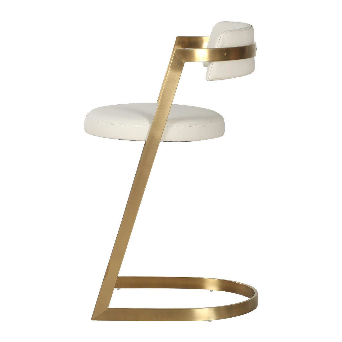 Modrest Shandra Beige Pleather Gold Counter Stool