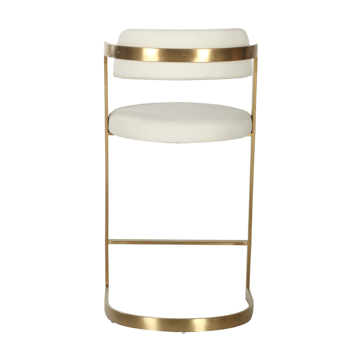 Modrest Shandra Beige Pleather Gold Counter Stool