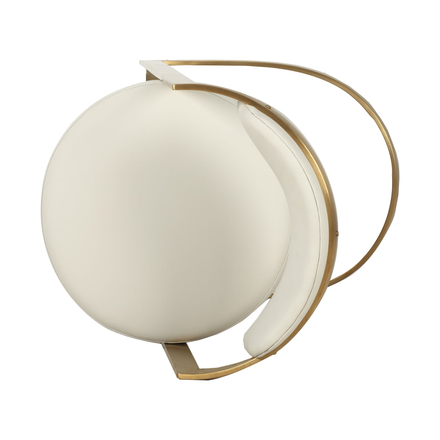 Modrest Shandra Beige Pleather Gold Counter Stool