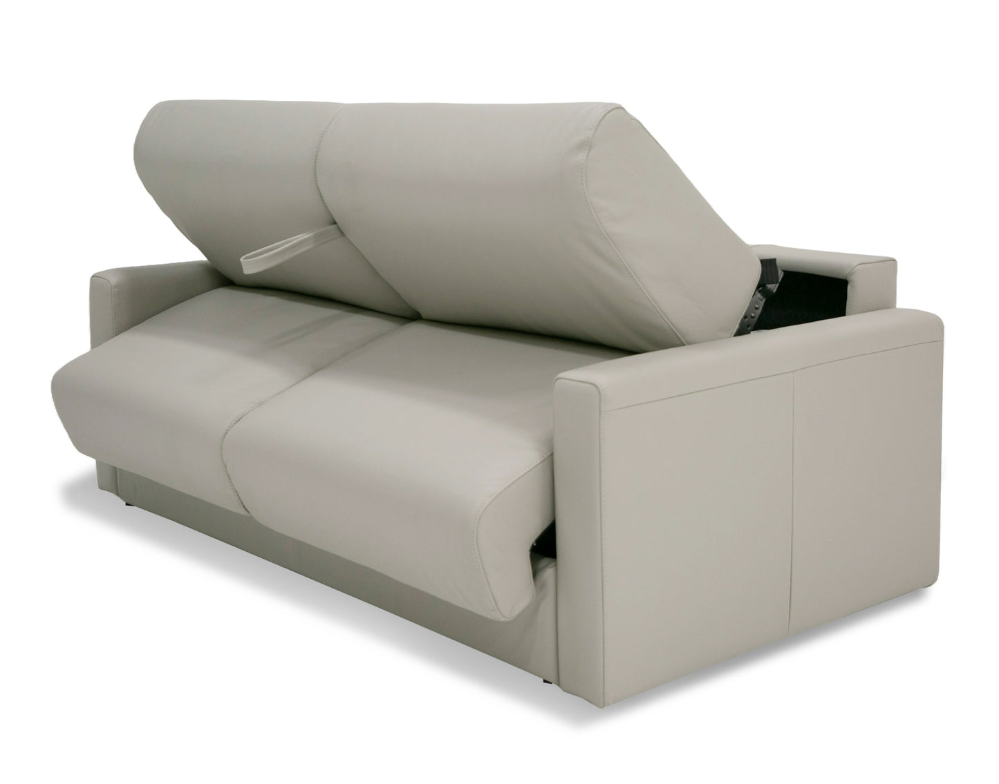 Lamod Italia Revers Italian Modern Light Grey Leather Full Sofa Bed