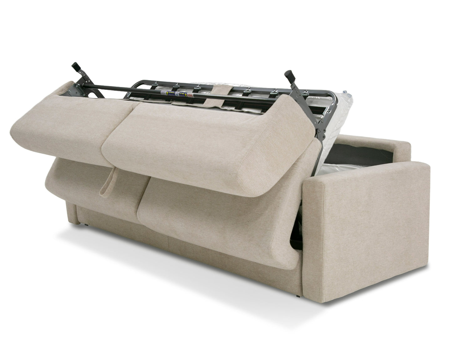 Lamod Italia Revers Italian Modern Sand Fabric Queen Sofa Bed