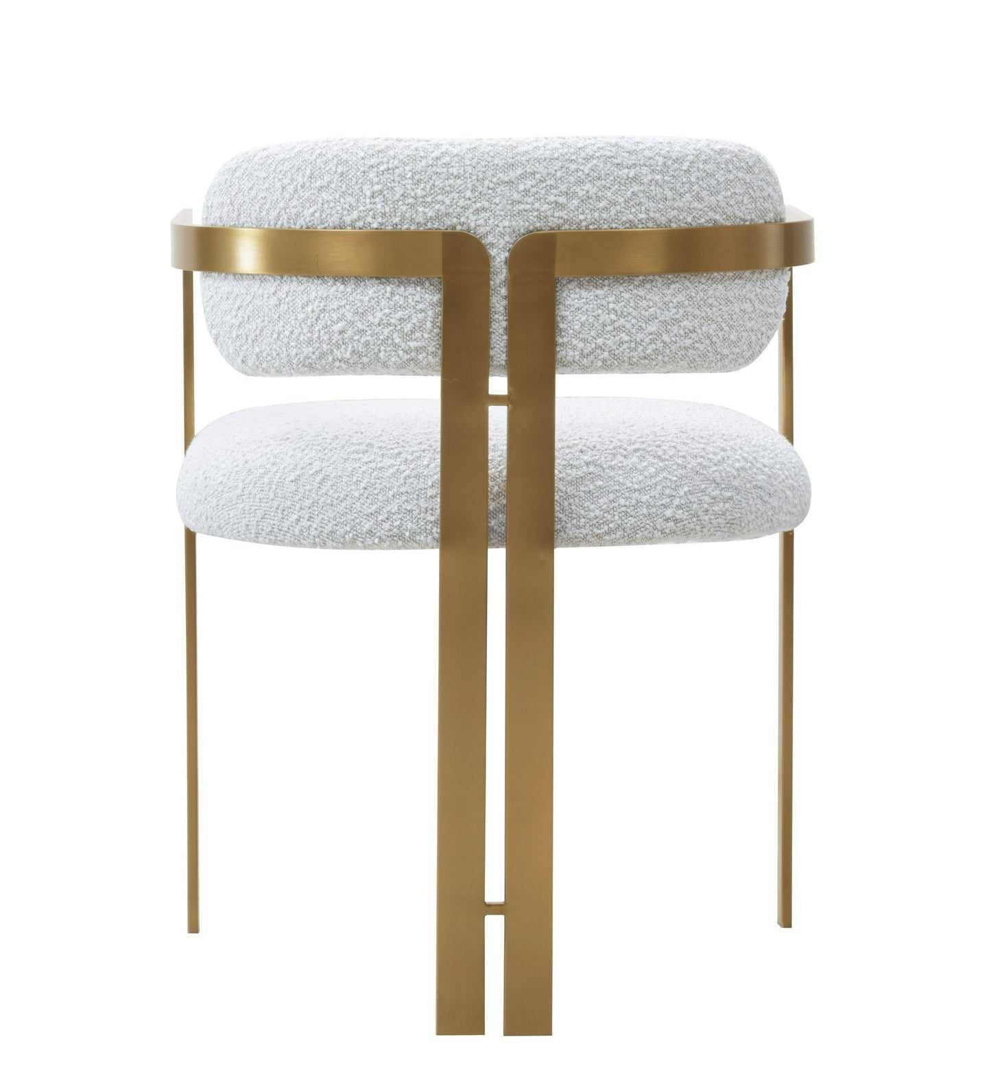 Modrest Feldon Modern White Fabric Gold Dining Chair