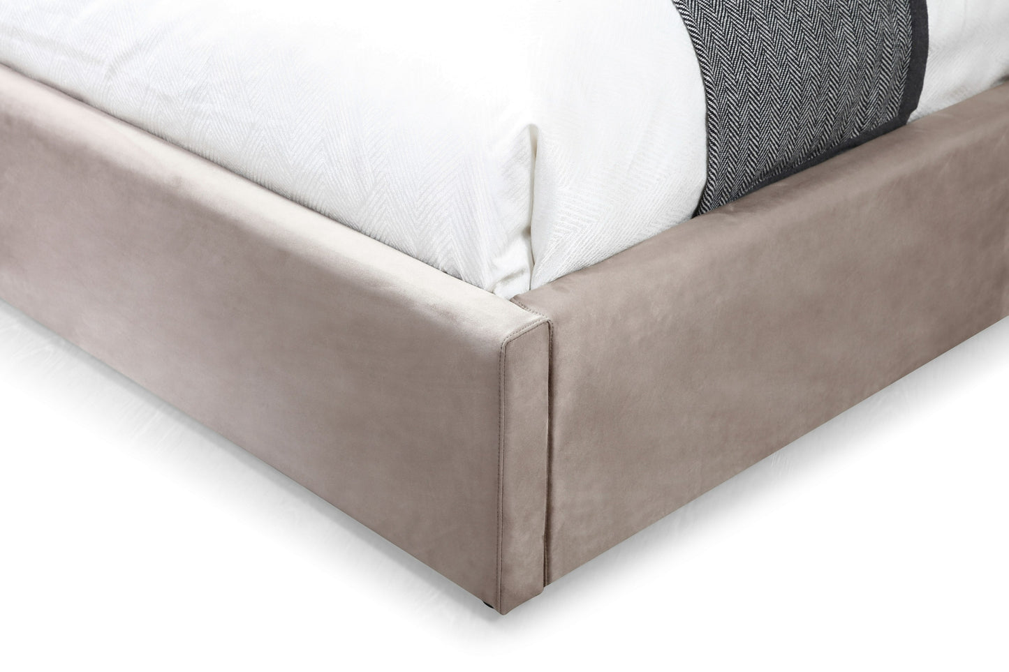 Modrest Roma Modern Taupe Microfiber Upholstered Bed
