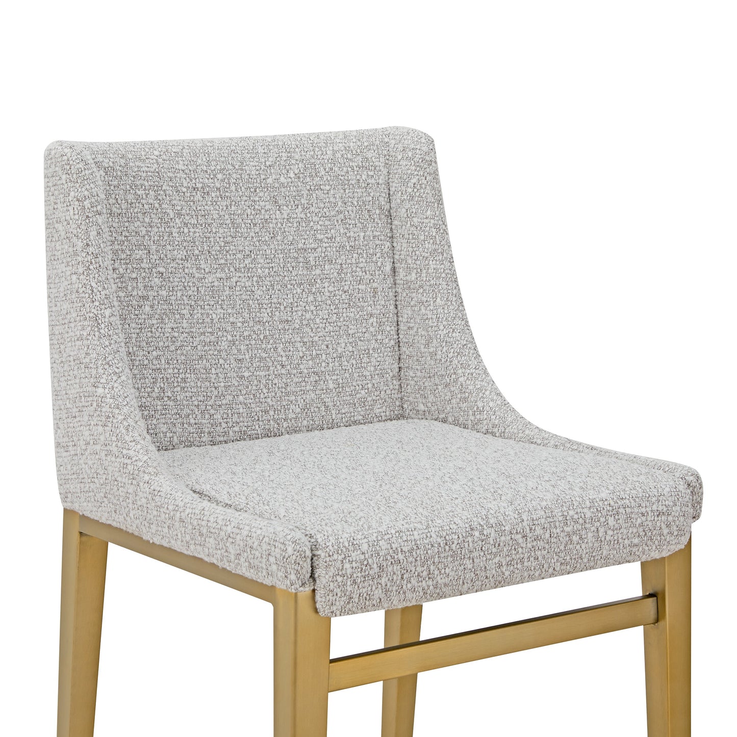 Modrest Mimi Modern Light Grey Fabric Antique Brass Counter Stool