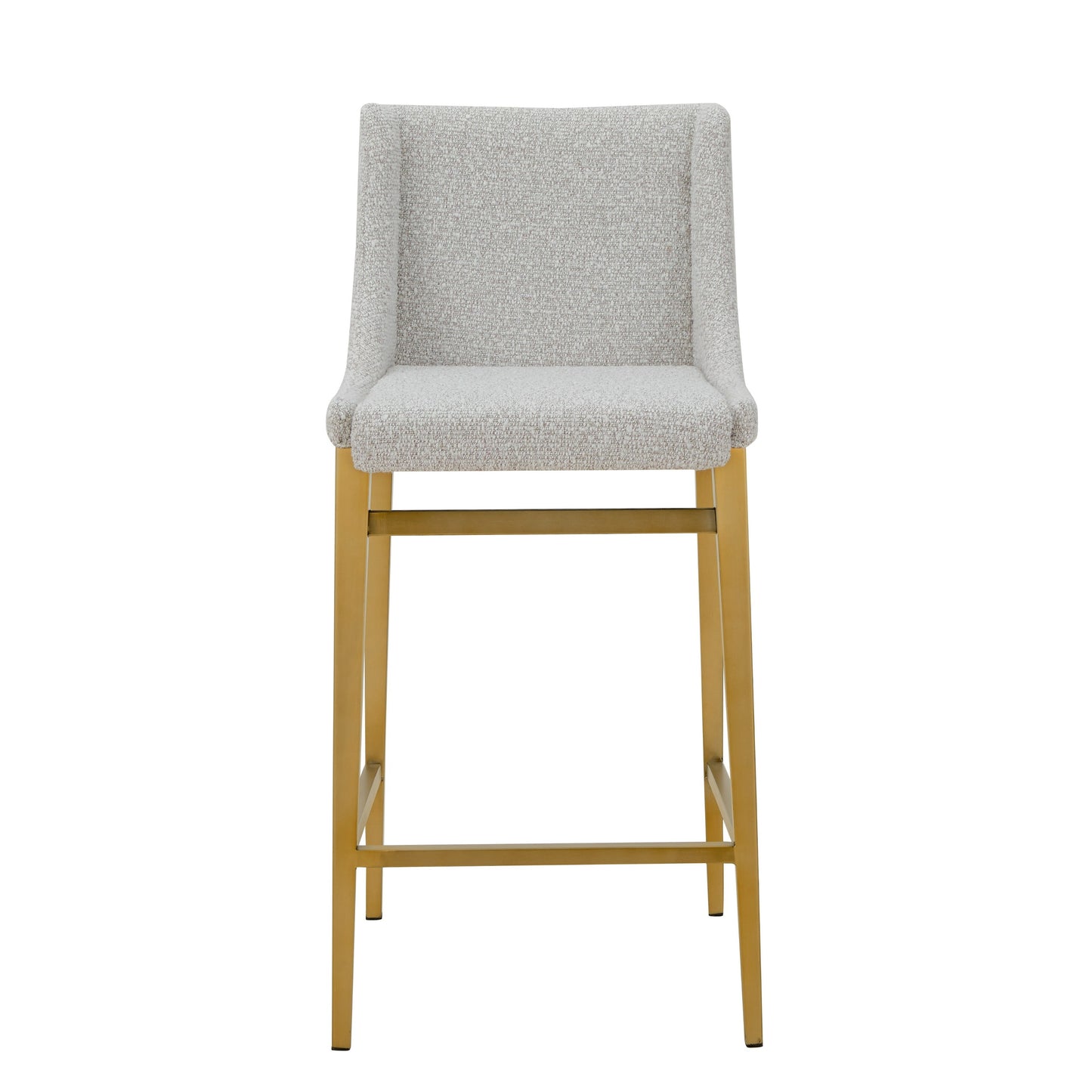 Modrest Mimi Modern Light Grey Fabric Antique Brass Counter Stool