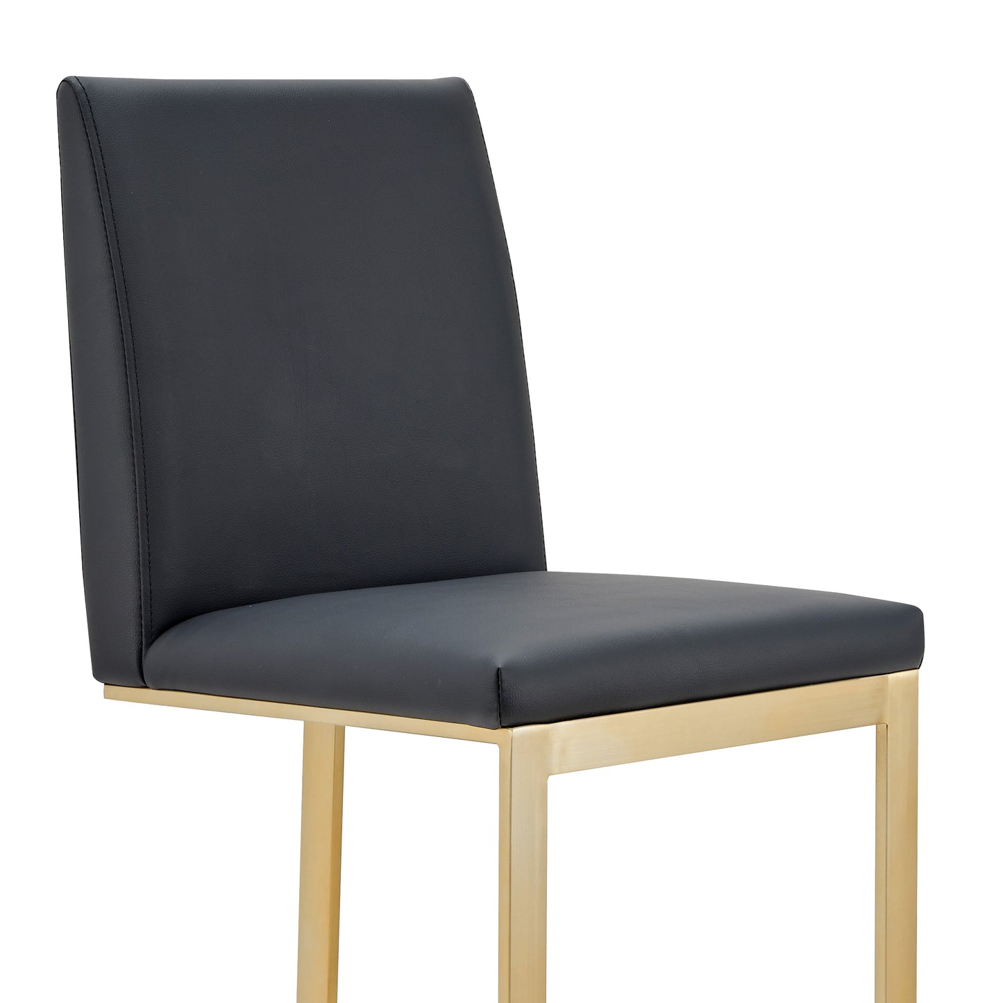 Modrest Frankie Modern Dark Grey Vegan Lether Antique Brass Counter Stool