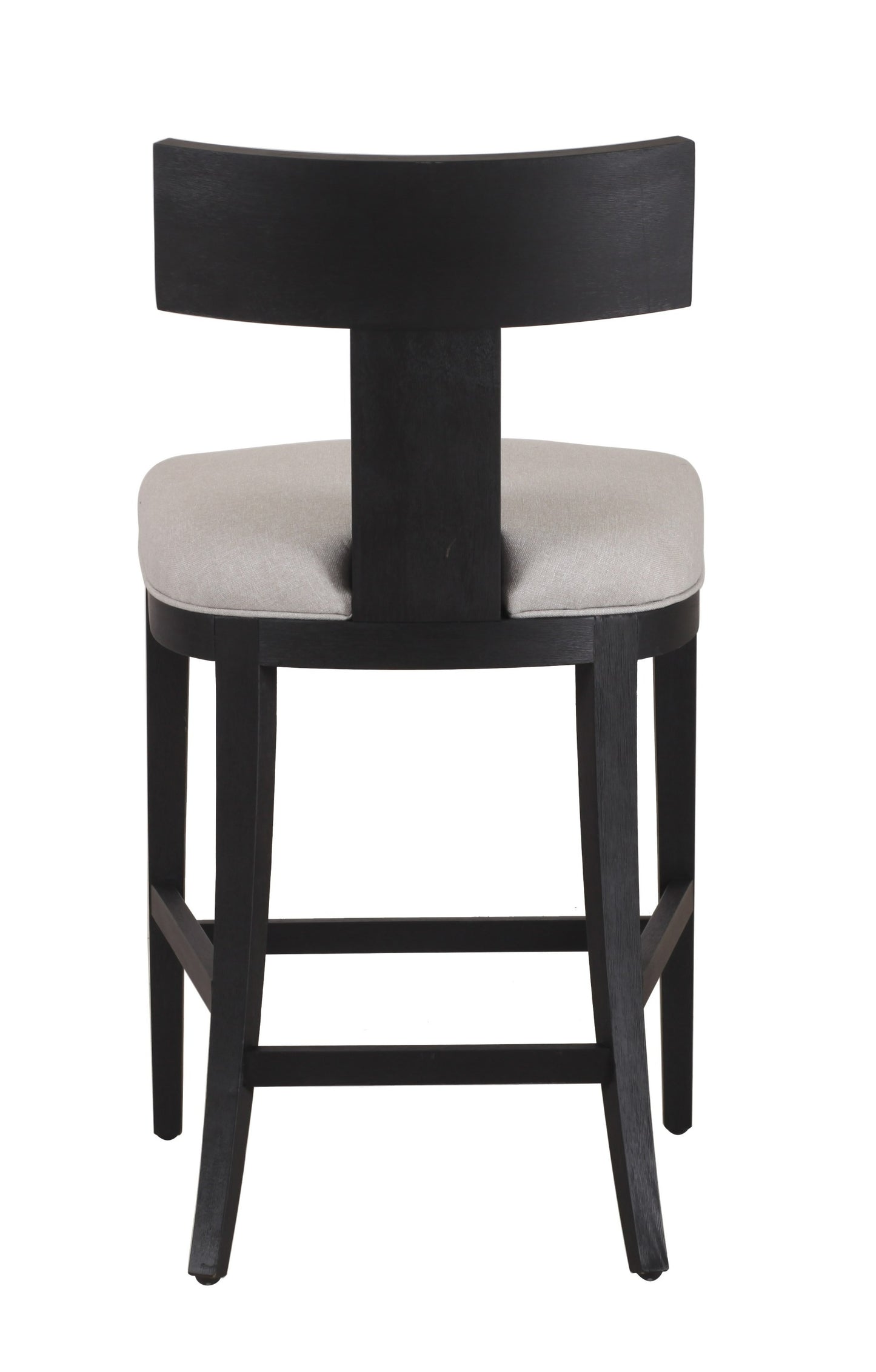Modrest Fabien Mid-Century Modern Beige Linen Black Walnut Counter Chair