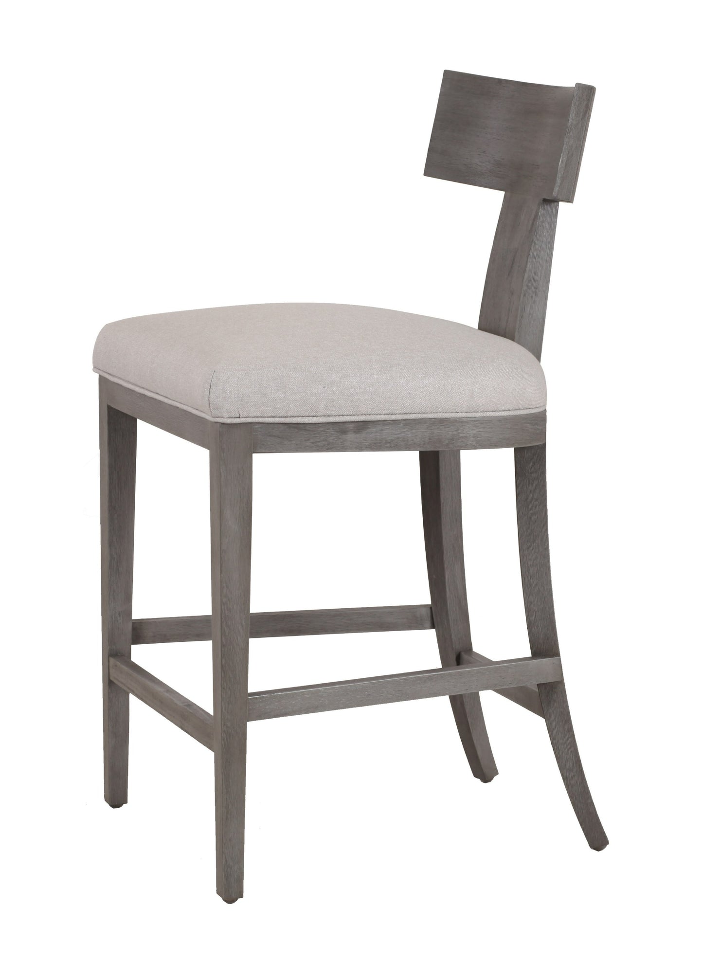 Modrest Fabien Mid-Century Modern Beige Linen Grey Wash Counter Chair