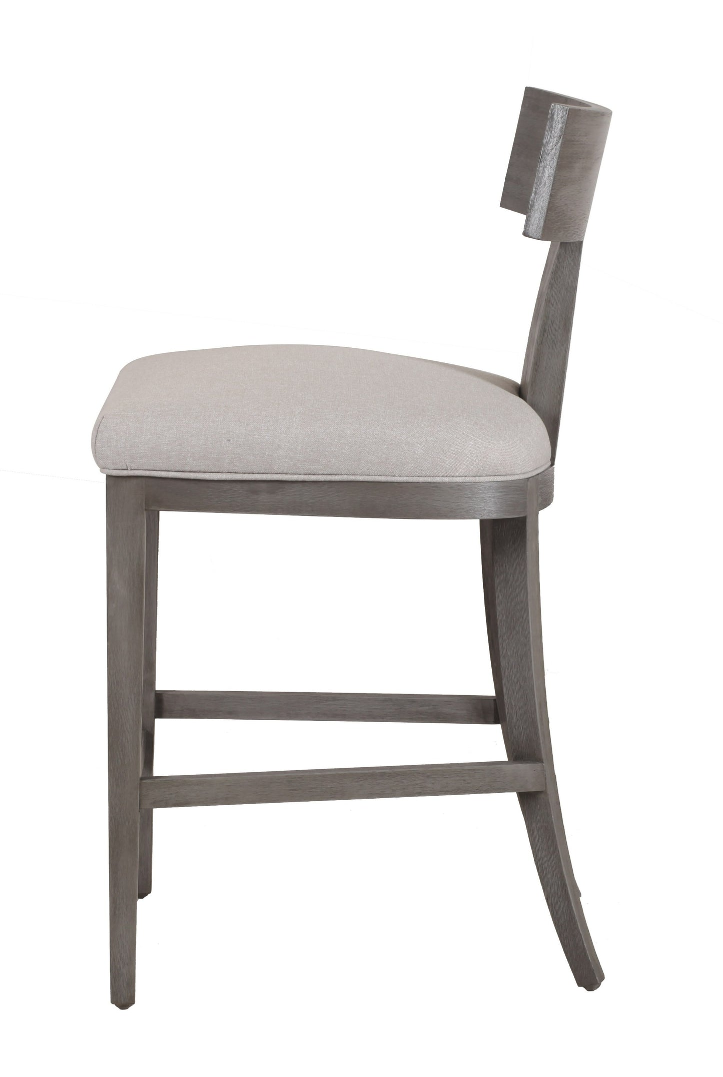 Modrest Fabien Mid-Century Modern Beige Linen Grey Wash Counter Chair