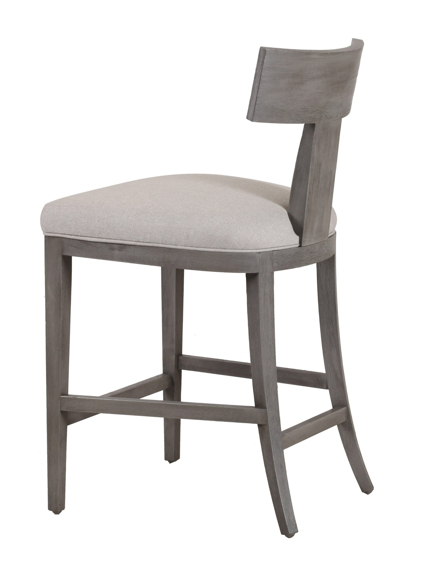 Modrest Fabien Mid-Century Modern Beige Linen Grey Wash Counter Chair
