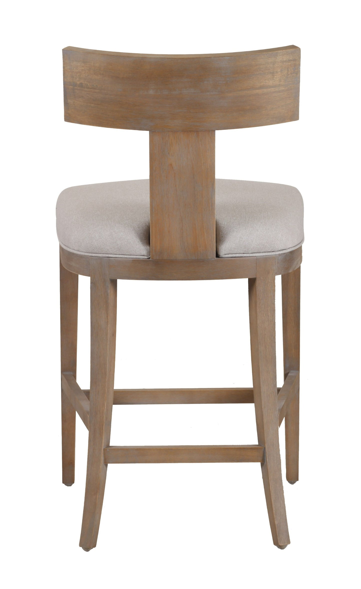 Modrest Fabien Mid-Century Modern Beige Linen Wood Counter Chair