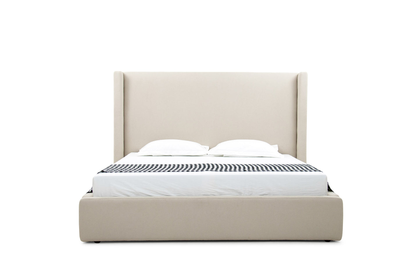 Queen Modrest Byrne Modern Beige Fabric Bed