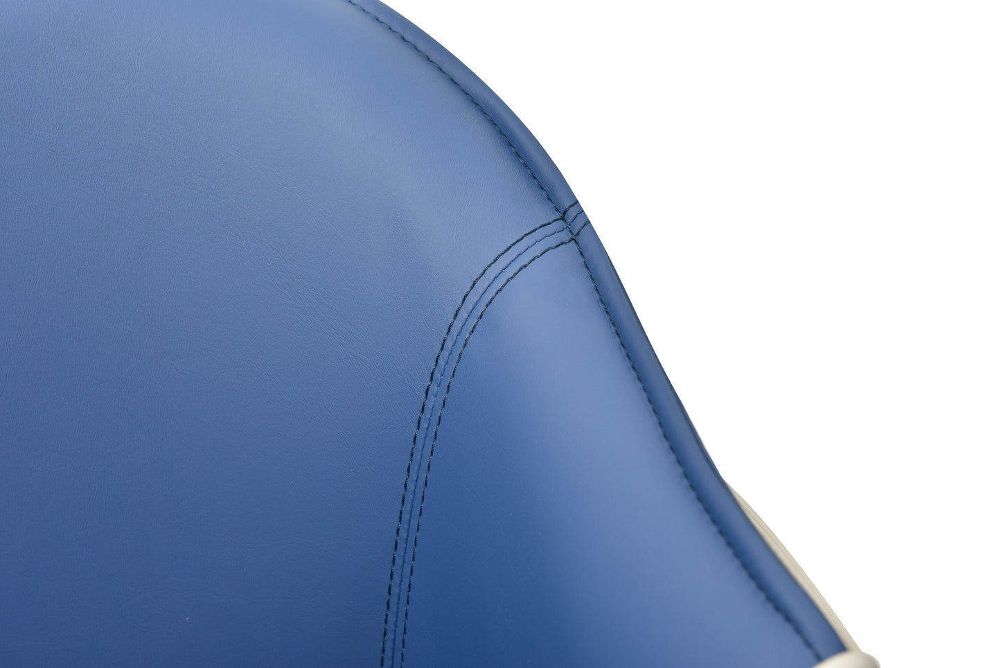 Modrest Calderon Modern Blue and Beige Vegan Leather Counter Chair