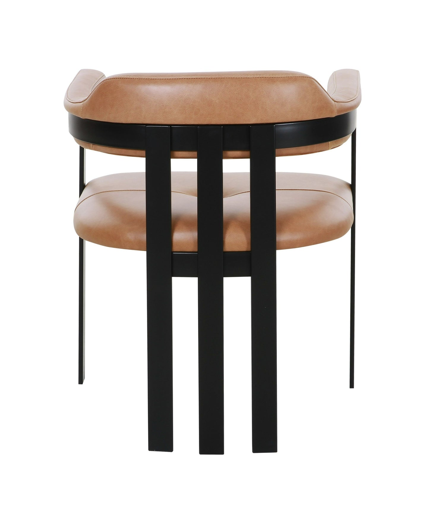 Modrest Hazen Modern Camel Leather Black Iron Dining Chair