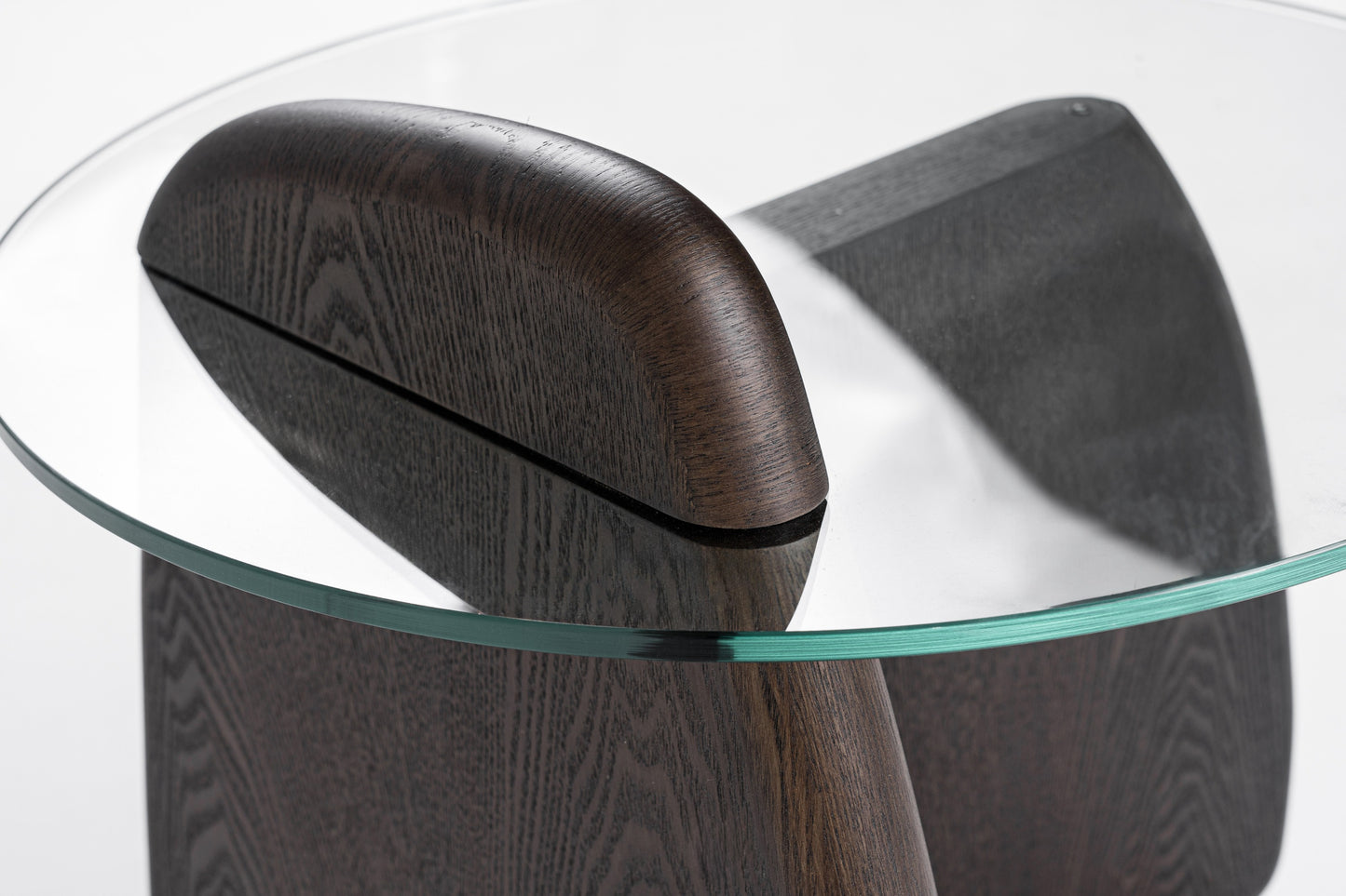 Modrest Buxton Mid-Century Modern Glass Dark Walnut End Table