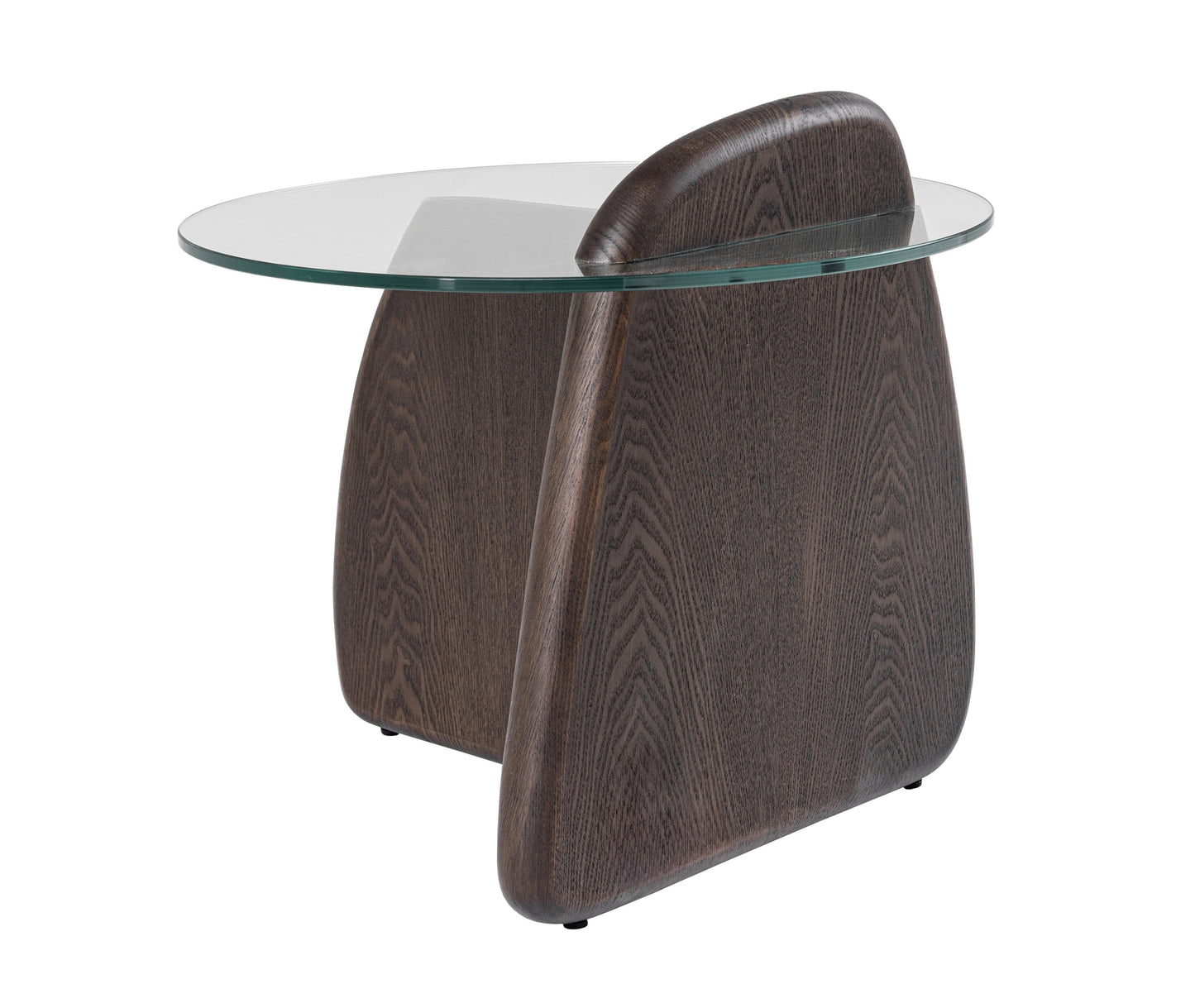 Modrest Buxton Mid-Century Modern Glass Dark Walnut End Table