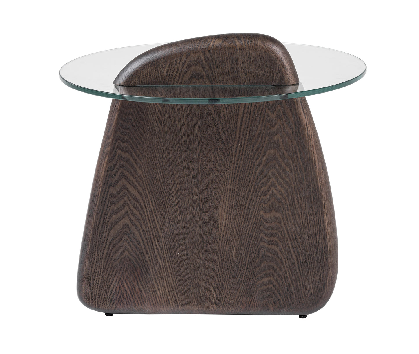 Modrest Buxton Mid-Century Modern Glass Dark Walnut End Table