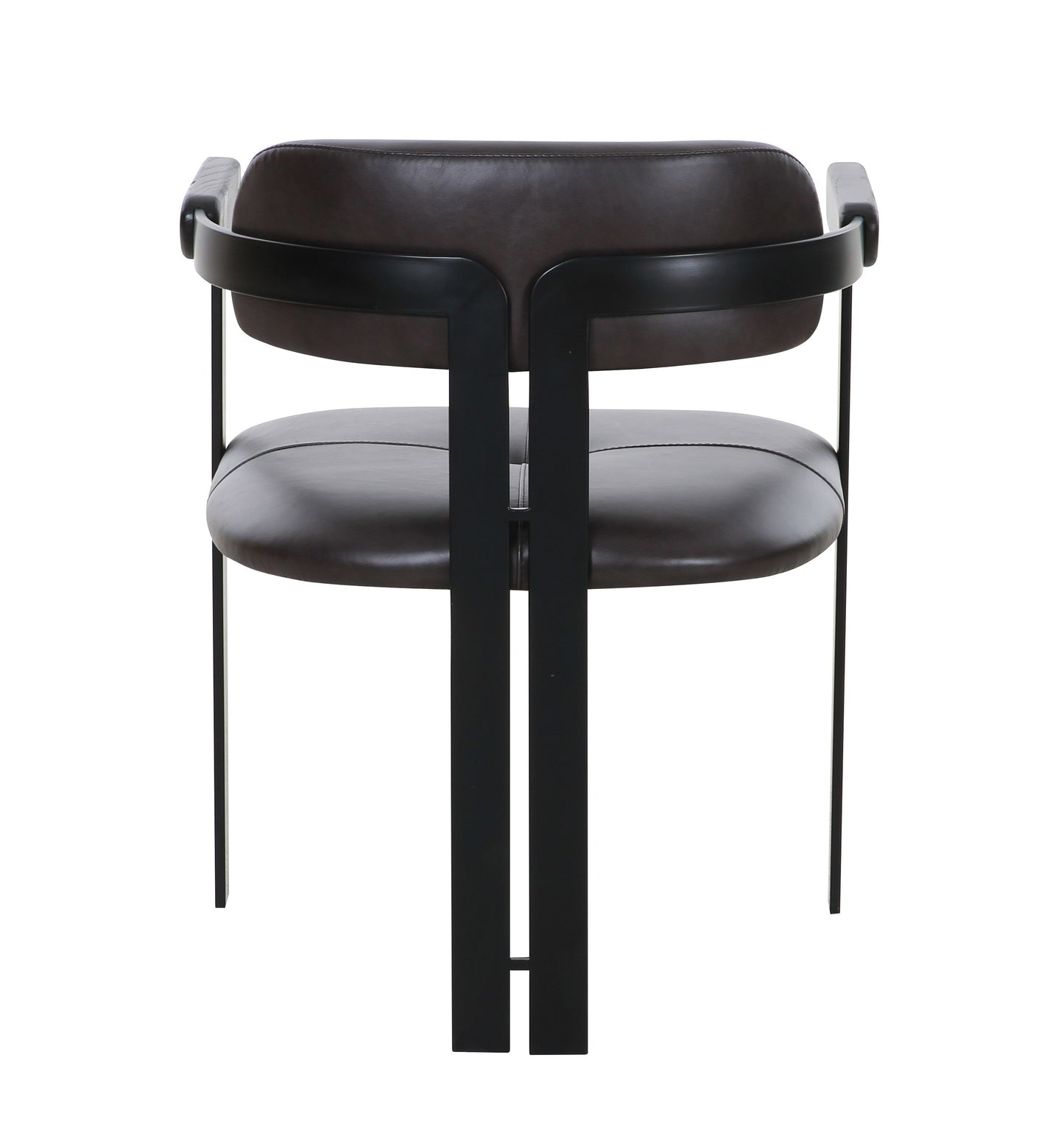 Modrst Aneta Modern Dark Brown Leather Black Dining Chair